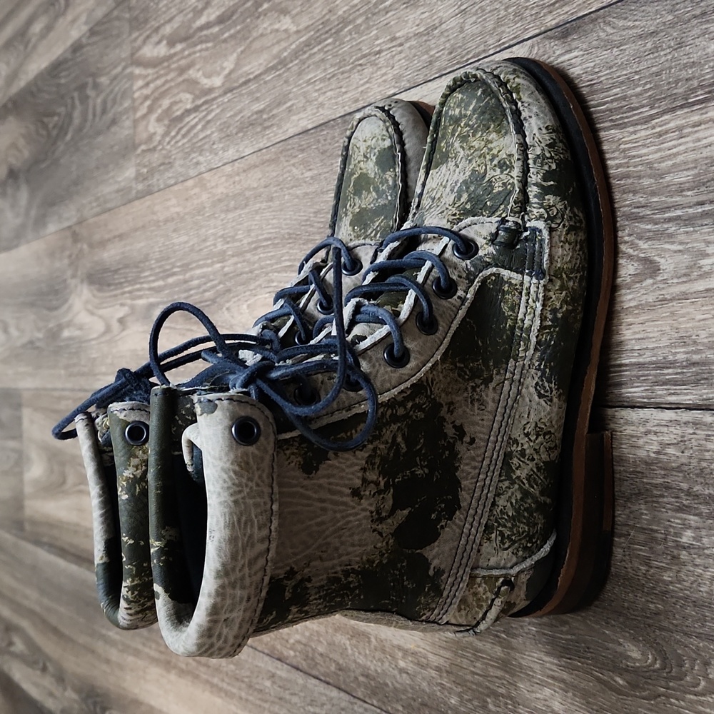 Sebago Kowloon Boots Sz Women's 5 M Camo Leather Combat Boots - Picture 5 of 10